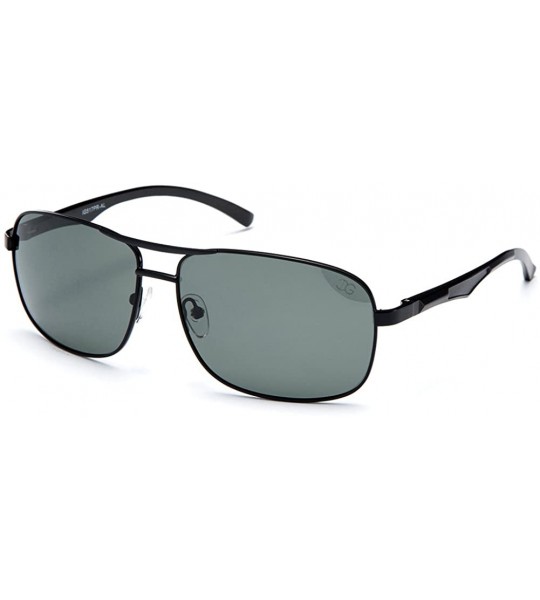 Aviator Unisex Premium Brushed Aluminum Aviator Polarized Lenses - Black - CZ11WYXSN4X $45.50