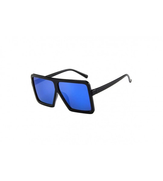 Goggle Oversize Vintage Sunglasses Classic Protection - Blue - CK18RLGOKUC $24.55