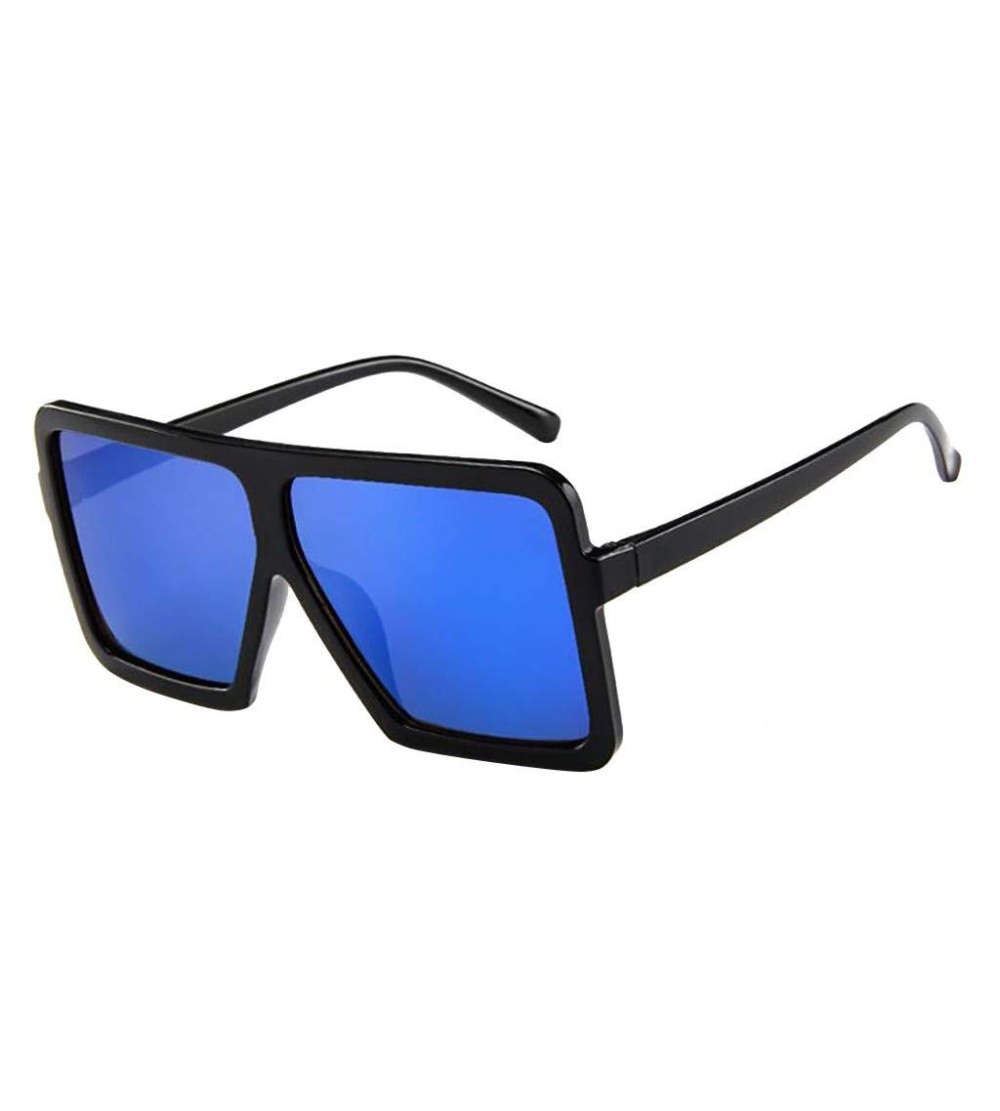 Goggle Oversize Vintage Sunglasses Classic Protection - Blue - CK18RLGOKUC $24.55
