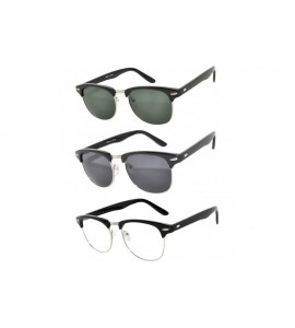 Rimless Half Frame Horned Rim Sunglasses Fashion UV Protection Brand - Half_frame_3p_mix_t - CN17WY4GIAH $27.11