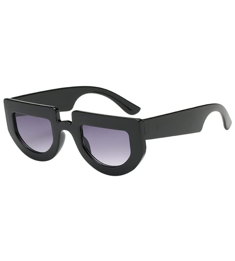 Square Gift for Friend-Oval Shape Sunglasses Cat Eye Eyewear Big Frame Sunglasses (E) - E - CT18R3YAWSE $16.81