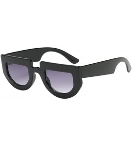 Square Gift for Friend-Oval Shape Sunglasses Cat Eye Eyewear Big Frame Sunglasses (E) - E - CT18R3YAWSE $16.81