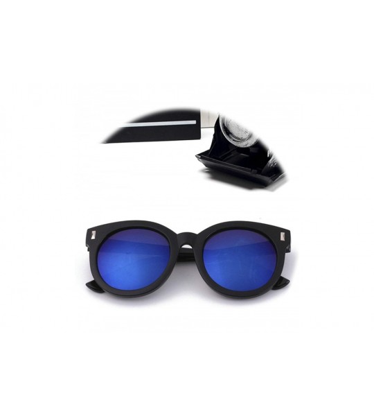 Sport Classic Retro Reflective Sunglasses for Women Plastic Resin UV400 Sunglasses - Blue - CW18SARA5E7 $27.35