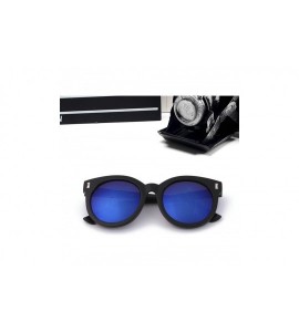 Sport Classic Retro Reflective Sunglasses for Women Plastic Resin UV400 Sunglasses - Blue - CW18SARA5E7 $27.35