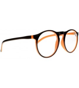 Round Woman Vintage Stylish Simple Oversized Oval Frame Reading Glasses - Orange - CF185DKY405 $17.43