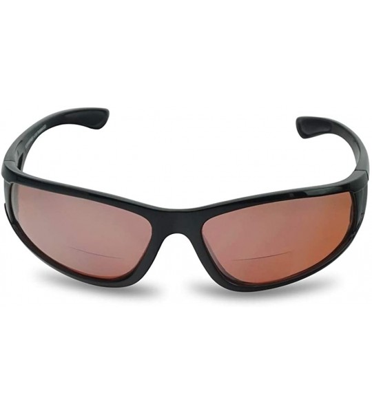 Rimless Driving Bifocal Polycarbonate Reading Sunglasses - Shiny Black - Amber - CP1972AZDHY $29.84