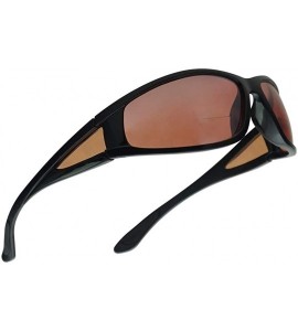 Rimless Driving Bifocal Polycarbonate Reading Sunglasses - Shiny Black - Amber - CP1972AZDHY $29.84