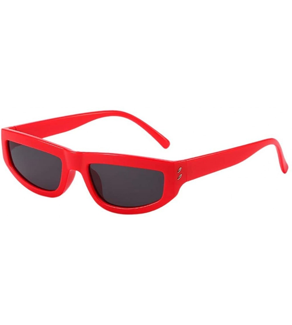 Rimless Unisex Vintage Square Frame Sunglasses Retro Eyewear Fashion Radiation Protection New - Red - C018SSU2T64 $17.45