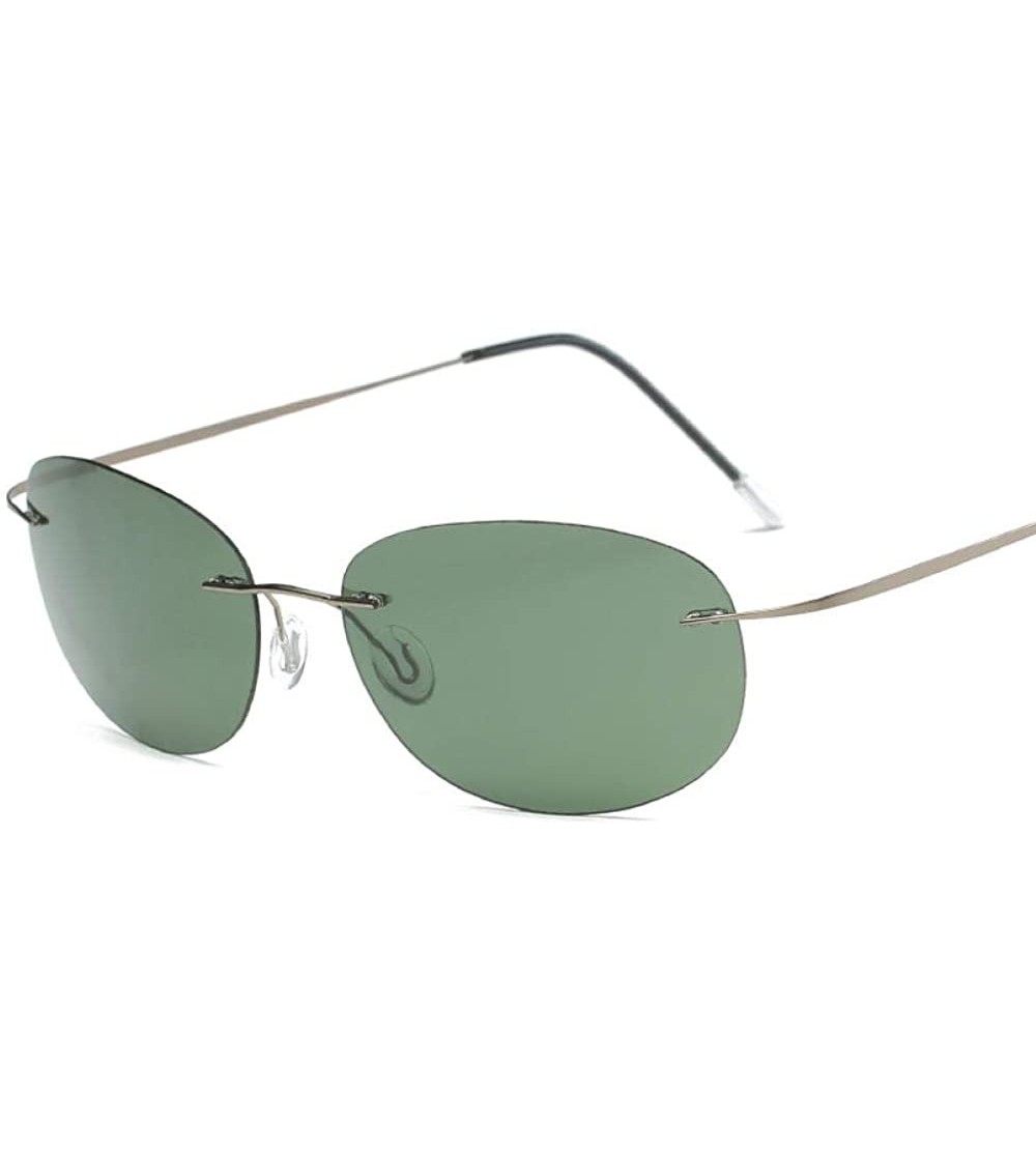 Aviator Sunglasses Frameless Titanium Light Sunglasses Polarized Sunglasses Driver Driving Glasses - CE18XMKTQXK $80.52