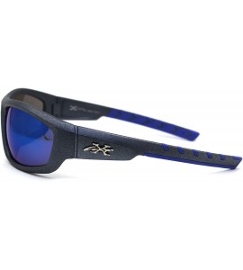 Sport Metallic Plastic Classic 90s Warp Mirror Lens Sunglasses - Grey Blue Blue Mirror - C3197E5CUYE $23.42