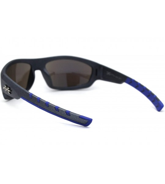 Sport Metallic Plastic Classic 90s Warp Mirror Lens Sunglasses - Grey Blue Blue Mirror - C3197E5CUYE $23.42