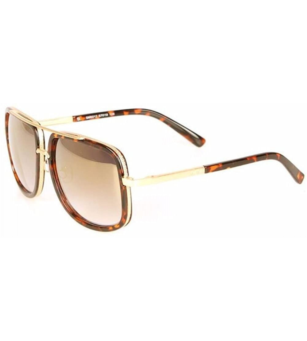 Semi-rimless Women Square Mirror Anti-Reflective UV400 Sunglasses Men Driving Glasses Eyewear - Leopard - CX18278TDRU $18.42