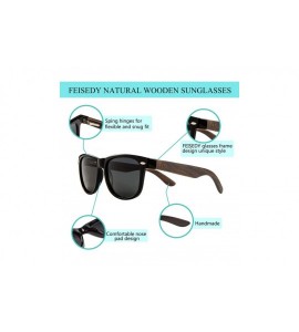 Wayfarer Men Polarized Wood Sunglasses HD UV400 Driving Fishing Golf Sunglasses B2448 - Ebony-grey - CB18K3X2ZMW $42.58