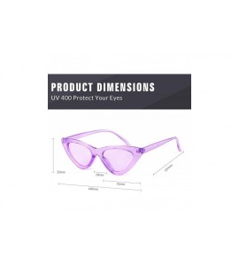 Cat Eye Retro Vintage Cateye Sunglasses for Women Clout Goggles Plastic Frame Glasses - Clear Purple Glitter - C118XTA5GTM $2...