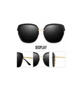 Oversized Retro Polarized Sunglasses for Woman- Vintage Classic Holiday Sun Glasses with Gift Box FD3371 - Black/Black - C919...