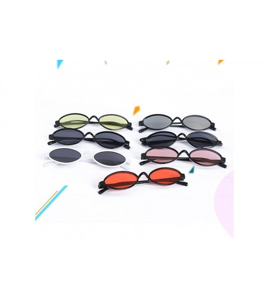 Oval Punk Small Frame UV400 Luxury Oval Sunglasses Fashion Vintage Style Eyewear the Latest Stylish - CJ193W5G832 $17.49