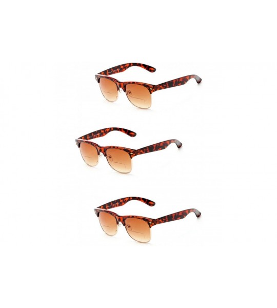 Semi-rimless Pair Established Bifocal Sunglasses Reading - Tortoise - CF17WX4Y82S $35.91