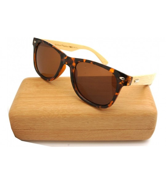 Wayfarer NEW Real Tree Bamboo wood Temples Sunglasses - Shiny Tortoise Light Wood Temple/ Polarized Brown Lens - C7184OSI39N ...