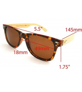 Wayfarer NEW Real Tree Bamboo wood Temples Sunglasses - Shiny Tortoise Light Wood Temple/ Polarized Brown Lens - C7184OSI39N ...