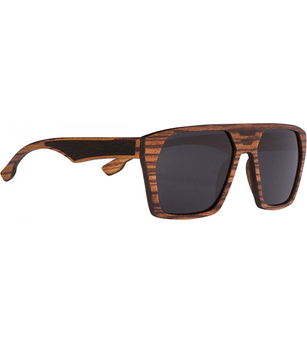 Aviator Full Wood Sunglasses Zebra Wood Aviator Style - C319486K7HH $79.65