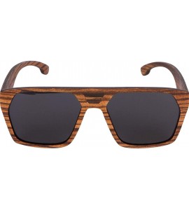 Aviator Full Wood Sunglasses Zebra Wood Aviator Style - C319486K7HH $79.65