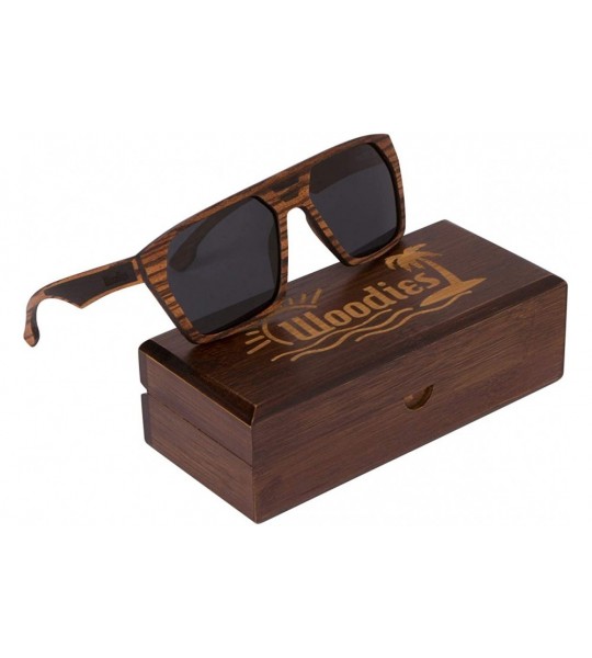 Aviator Full Wood Sunglasses Zebra Wood Aviator Style - C319486K7HH $79.65