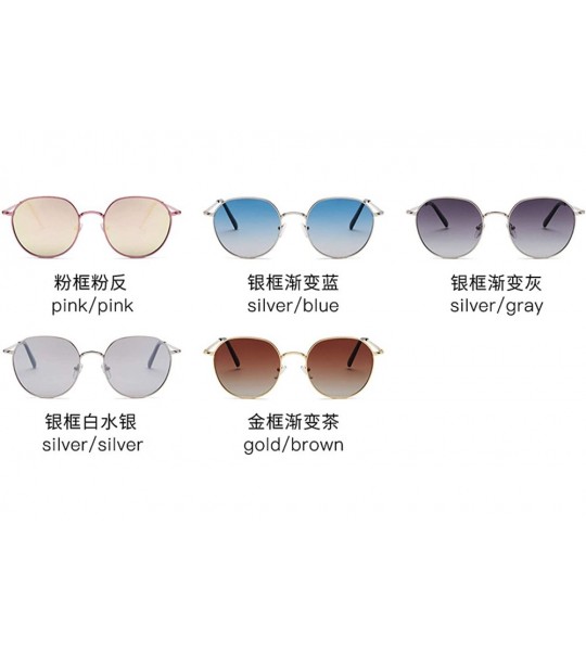 Cat Eye Men and women fashion retro metal round big box cat eye sunglasses prom mirror party travel - Gray - CY18T2XCH5M $39.23