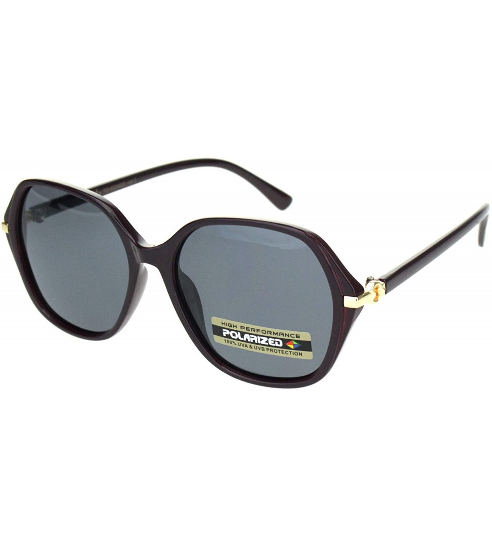Butterfly Polarized Womens 90s Metal Jewel Hinge Plastic Butterfly Sunglasses - Purple Gold Solid Black - C118ONR58E7 $23.44