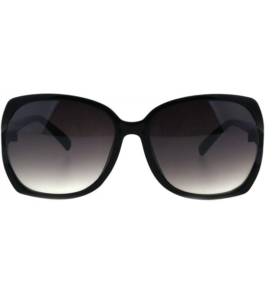 Rectangular Womens Fancy Stylish Rectangular Exposed Side Butterfly Sunglasses - Black Smoke - CM18GLY8AZN $18.65