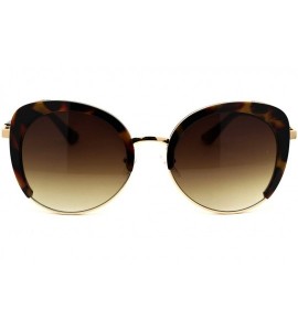Butterfly Womens Chic Glitter Side Visor Oversize Cat Eye Designer Sunglasses - Tortoise Gold Brown - CK18Y8LYKKC $25.98