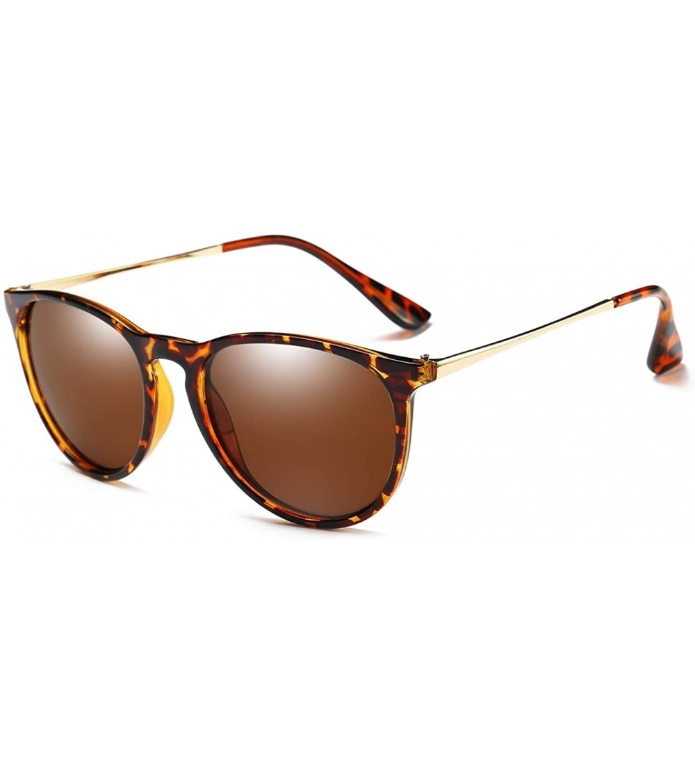 Round Polarized Sunglasses for Women/Men Vintage Womens Sunglasses Driving Sun Glasses - D1 Brown Lens/Tortoise Frame - C9196...