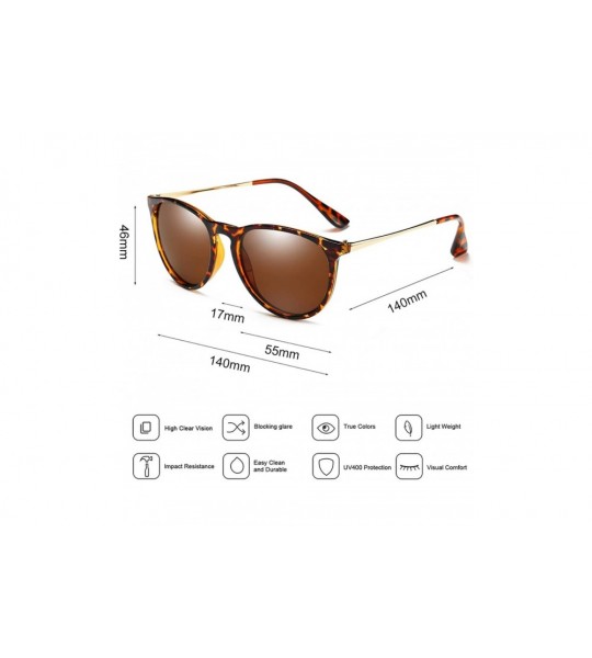 Round Polarized Sunglasses for Women/Men Vintage Womens Sunglasses Driving Sun Glasses - D1 Brown Lens/Tortoise Frame - C9196...