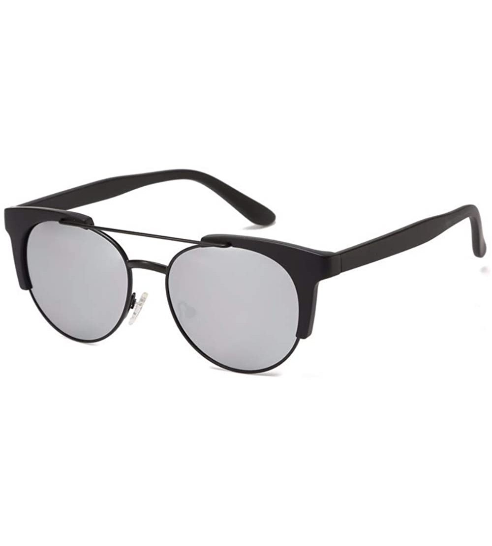 Aviator Sunglasses RETRO SUNGLASSES coated with round sunglasses - E - CX18QRG8W2Y $74.89