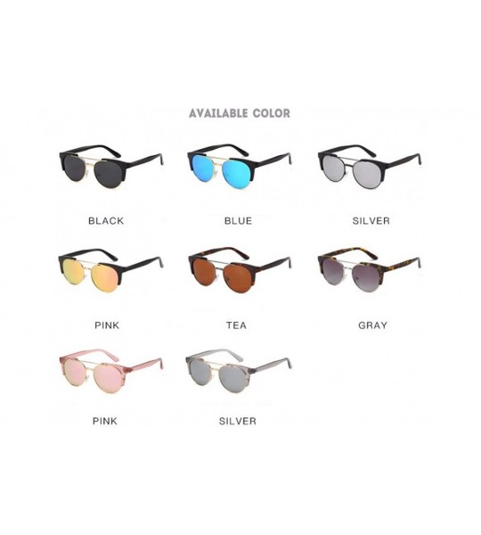 Aviator Sunglasses RETRO SUNGLASSES coated with round sunglasses - E - CX18QRG8W2Y $74.89