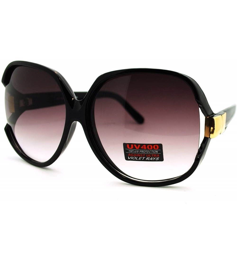 Round Super Oversized Sunglasses Womens Classic Round Celebrity Privacy Shades UV 400 - Black - C61888306SO $19.02