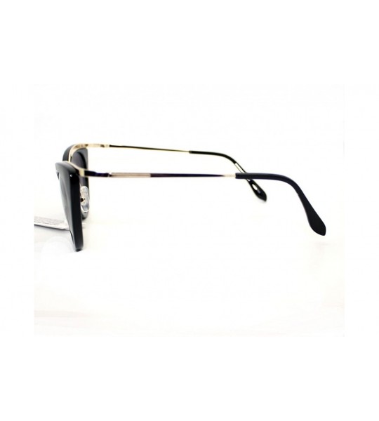 Cat Eye Elegant Metal Trim Chic Retro Vintage Cat Eye Sunglasses - Black Gold - C911YWUS8ZP $19.57