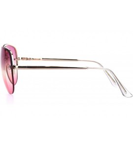 Rimless Oceanic Tie Dye Lens Rimless Officer Cop Racer Metal Rim Sunglasses - Gold Purple Pink - CX18I63H0ML $19.60