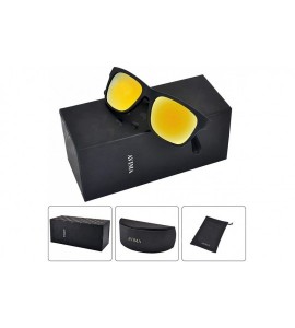 Square King Polarized Sunglasses for Men - Classic Trendy- Stylish & Luxurious Sunnies With UV Protection - Yellow - CF18EO3U...