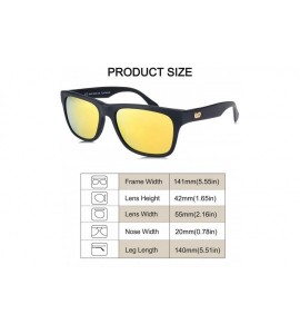 Square King Polarized Sunglasses for Men - Classic Trendy- Stylish & Luxurious Sunnies With UV Protection - Yellow - CF18EO3U...