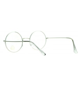 Round Super Flat Lens Clear Fashion Eyeglasses Round Circle Metal Frame - Silver - CS12BHRI2D3 $18.03