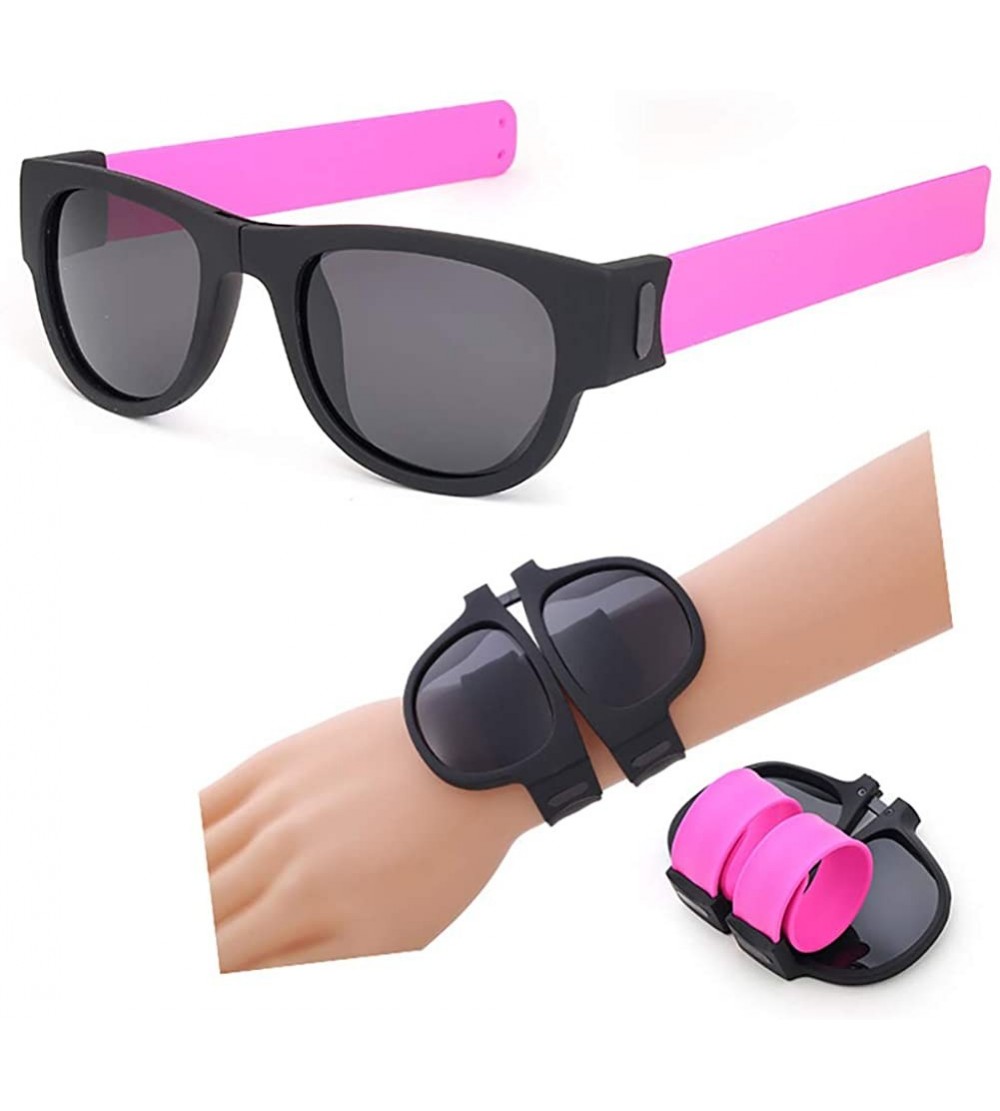 Sport Foldable Sunglasses Polarized-Shade Glasses Slap Bracelet Unisex Goggle - F - CE190EECRSN $57.43