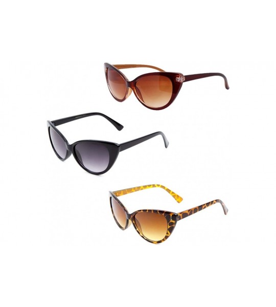 Cat Eye CatEye Women Sunglasses Gift Box Retro Horn Rimmed Eye Frame - Black & Brown & Tortoise - CQ12NA6XA5N $22.34