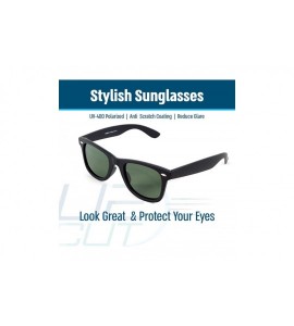 Round Stylish 80th Retro Unisex Polarized Sunglasses UV400 Classic Vintage Chic - Black -Green - C418DUWWKLG $18.49