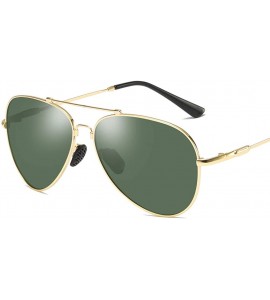 Oversized Fashion TAC lenses Polit Polarized Sunglasses for Men Women - Gold Green - CT18O4XN43N $25.72