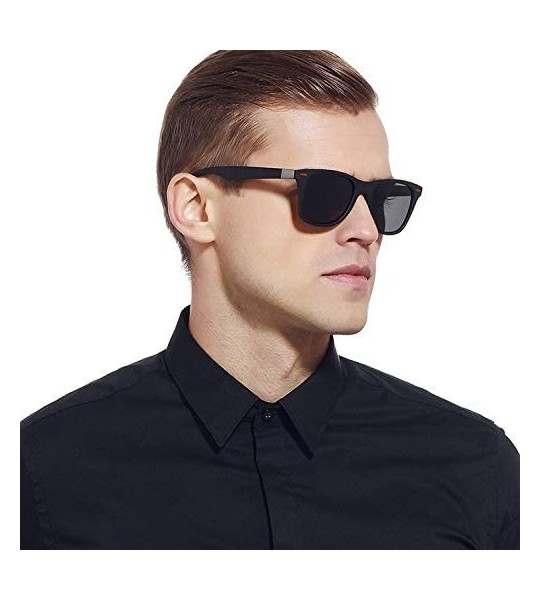 Oversized 2019 Polarized Sunglasses Men Square frame Classic Nail decoration - Black Black - CZ18UHHR2A5 $19.67