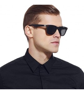 Oversized 2019 Polarized Sunglasses Men Square frame Classic Nail decoration - Black Black - CZ18UHHR2A5 $19.67