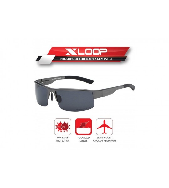 Wrap Polarized Aircraft Aluminum Driving Wrap Around Sunglasses For Men - Gun Metal - Polarized Smoke - C018HWTUUDU $51.82