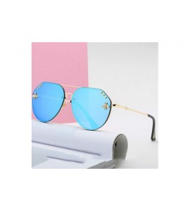 Goggle Fashion Women Small Bee Sunglasses Colourful Rivet Glasses Female Male Outdoor Traveling Eyeglasses UV400 - 1 - C318XA...