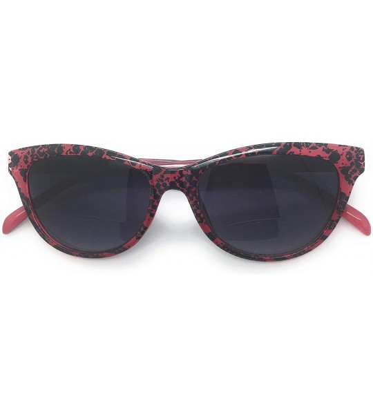 Cat Eye Women's Bi-Focal SunReaders Fashion Cat Eye Sunglasses 1.75 - Red Snake Print - C118KEW55OZ $18.57