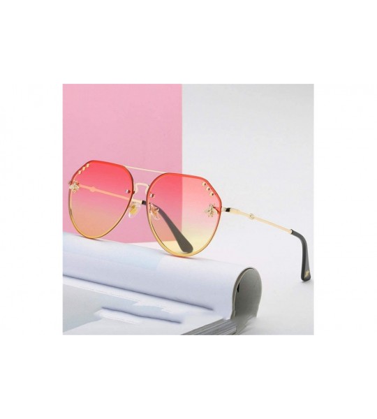 Goggle Fashion Women Small Bee Sunglasses Colourful Rivet Glasses Female Male Outdoor Traveling Eyeglasses UV400 - 1 - C318XA...